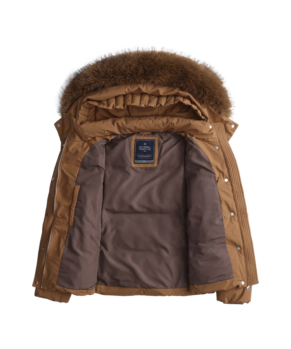 Detachable Plush Faux Fur-Trimmed Hood Down Jacket - DJW 25019 - Image 10