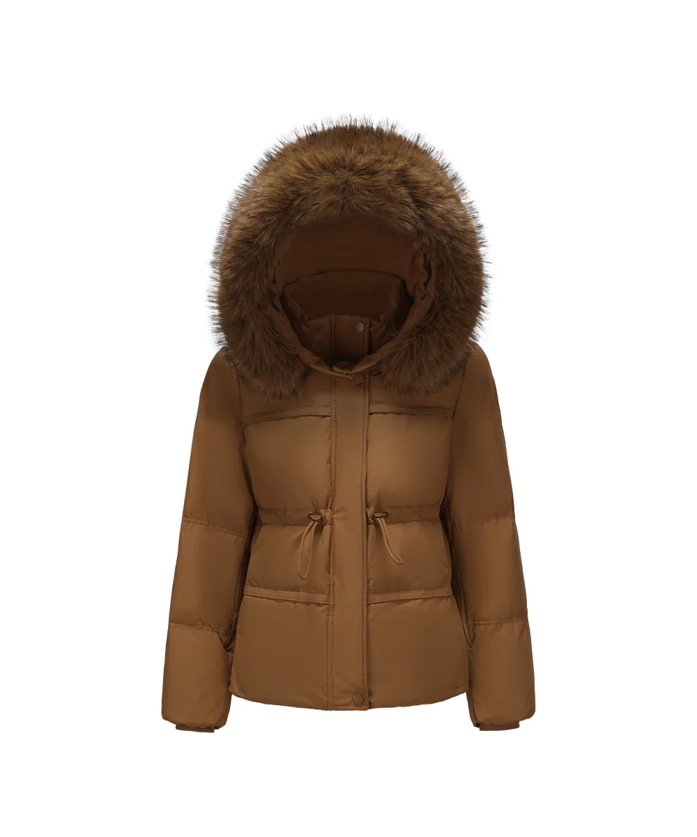 Detachable Plush Faux Fur-Trimmed Hood Down Jacket - DJW 25019 - Image 5