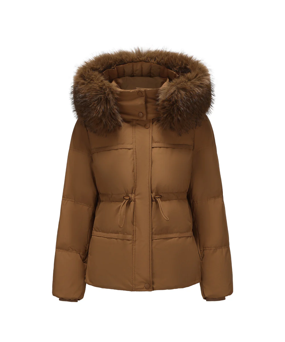 Detachable Plush Faux Fur-Trimmed Hood Down Jacket - DJW 25019 - Image 7