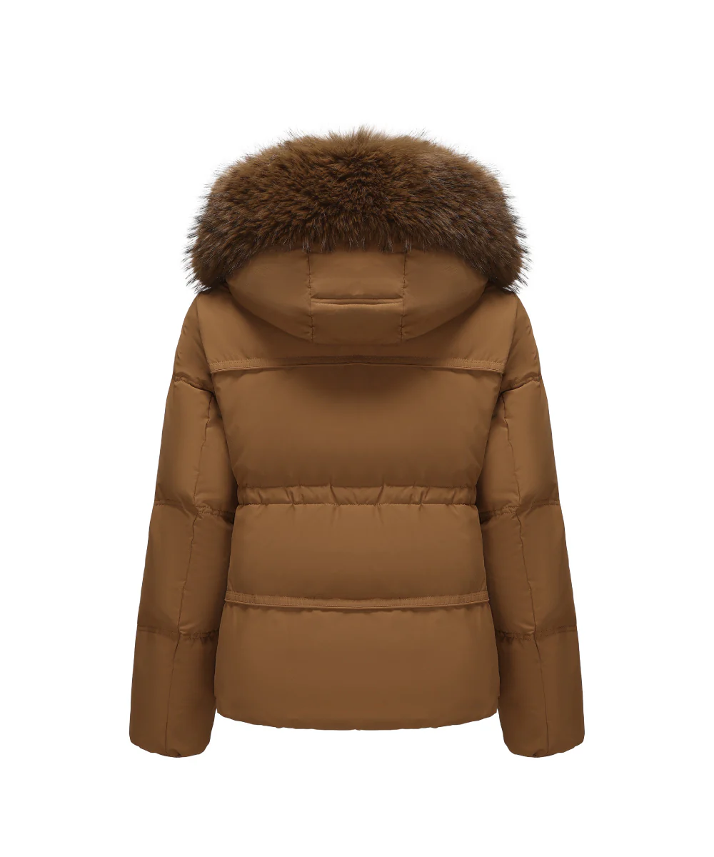 Detachable Plush Faux Fur-Trimmed Hood Down Jacket - DJW 25019 - Image 8