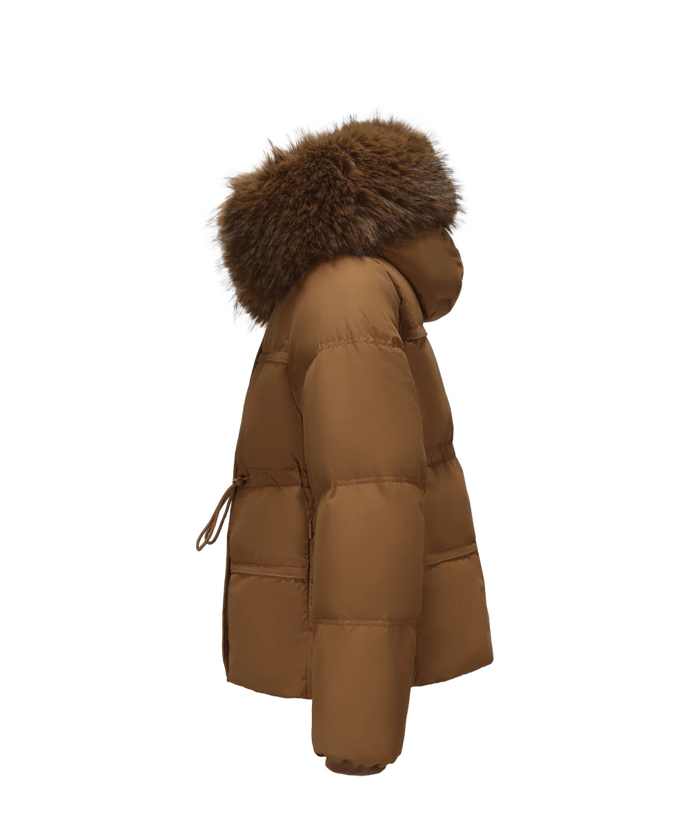 Detachable Plush Faux Fur-Trimmed Hood Down Jacket - DJW 25019 - Image 9