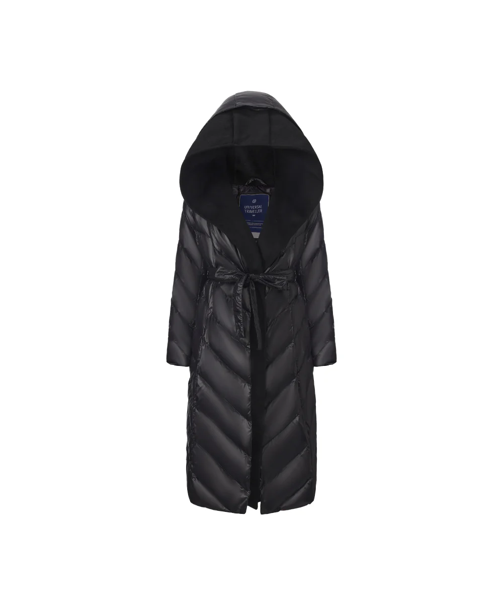 Elegant Quilted Midnight Down Coat - DJW 25023 - Image 5