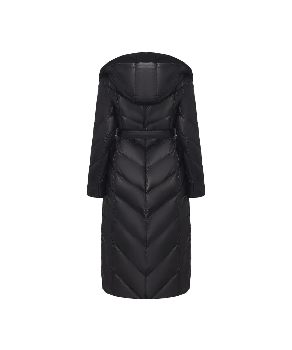 Elegant Quilted Midnight Down Coat - DJW 25023 - Image 6
