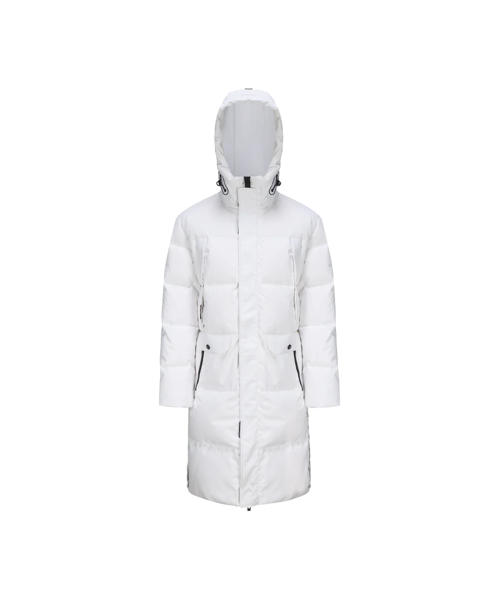 Men's Blanc Full Length Down Jacket - Image 3