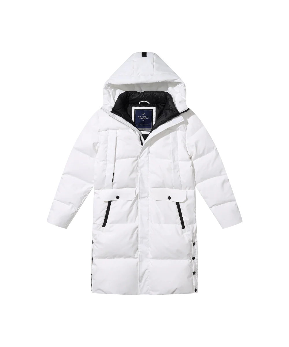 Men's Blanc Full Length Down Jacket - Image 7
