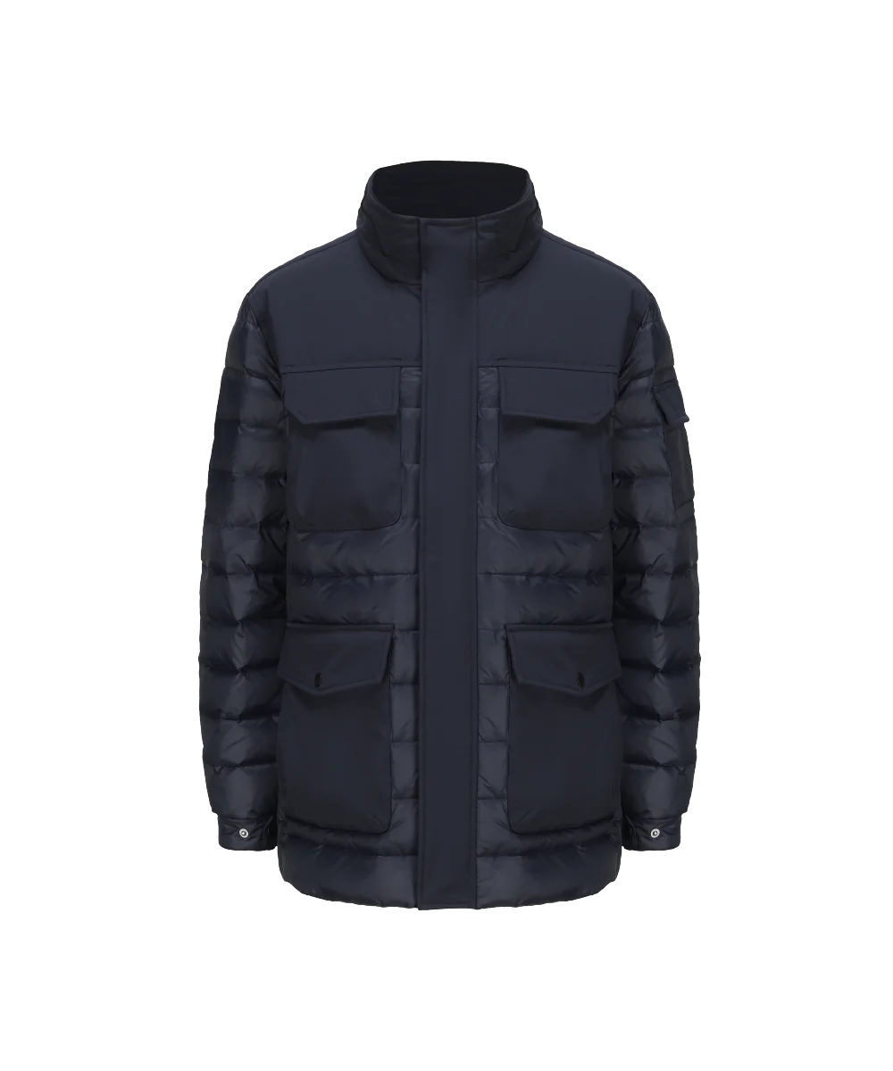 Men's Mixed Fabrication Down Jacket - Image 6