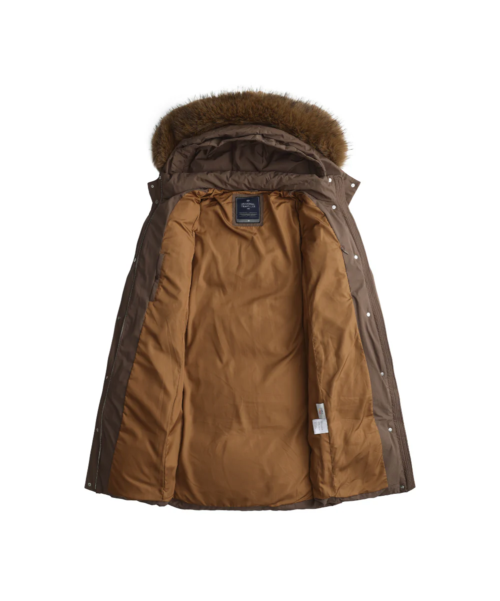 Plush Faux Fur-Trimmed Hood Mid-Length Down Jacket - DJW 25024 - Image 10