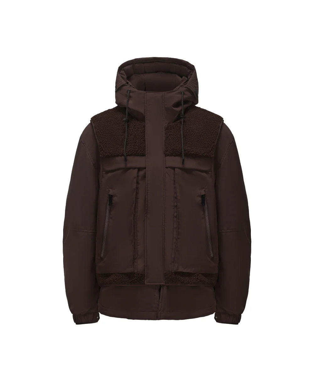 Sherpa Panel Details Down Jacket - DJ 25002 - Image 6